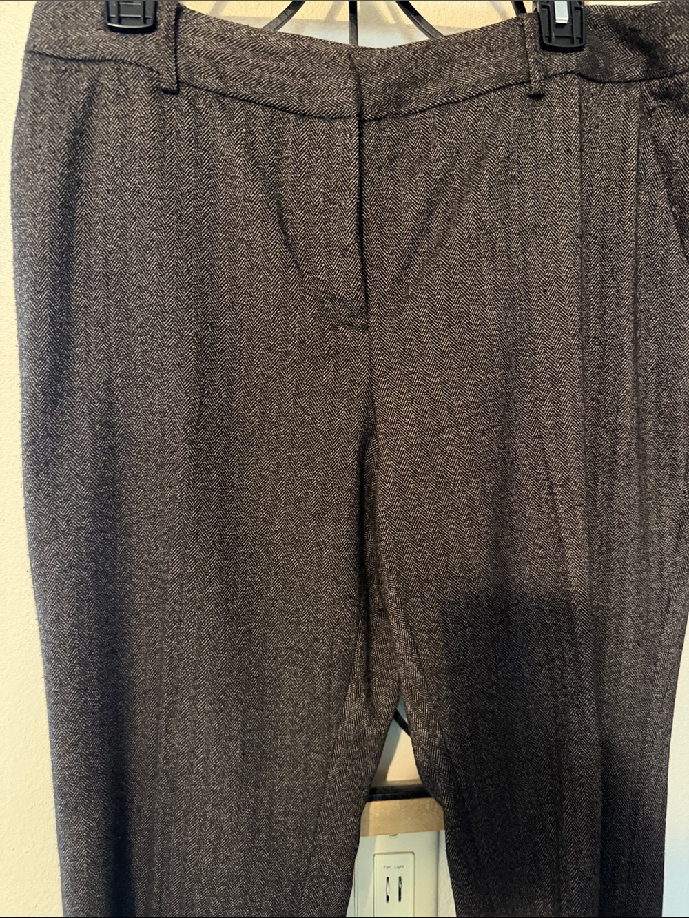 Tailored Women's Brown Herringbone Trousers - Polished Workwear
